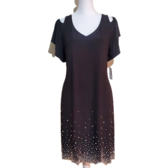 Dress Barn Dresses & Skirts - Dress Barn Black Party Dress Cold Shoulder Style. Size M. NWT.